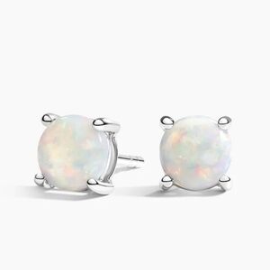 QCD Sterling Silver Opal Stud Earrings